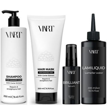Набір для відновлення волосся VIART For Damaged Hair: Шампунь 250мл Маска 200мл Сироватка Brilliant 50мл та Ламелярна вода Lamiliquid 200мл 240440411 фото