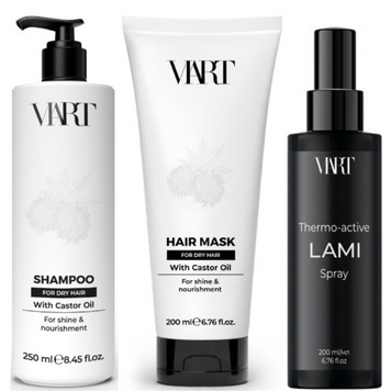 Набір для догляду за сухим волоссям VIART: Шампунь For Dry Hair 250мл Маска For Dry Hair 200мл та Ламелярний термоспрей Thermo-Active Lami Spray 200мл 35440411 фото