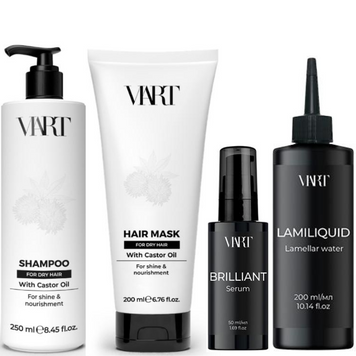 Набір для догляду за сухим волоссям VIART For Dry Hair: Шампунь 250мл Маска 200мл Сироватка Brilliant Serum 50мл та Ламелярна вода Lamiliquid 200мл 210440411 фото