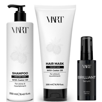 Набір для догляду за сухим волоссям VIART: Шампунь For Dry Hair 250мл Маска For Dry Hair 200мл та Сироватка Brilliant Serum 50мл 258440411 фото