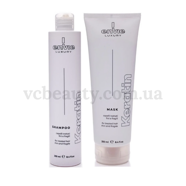 Набор Envie Luxury KERATIN Шампунь 250мл и Маска 250мл для восстановления поврежденных волос с кератином 9524245 фото