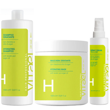 Набор для увлажнения волос Vitael: Шампунь Hydrating 1л Маска Hydrating 1л и Термозащита 10в1 Dry Hair Spray Cream 150мл 85044040 фото