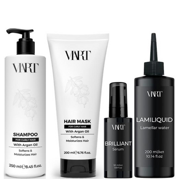Набір для догляду за кучерявим волоссям VIART For Curly Hair: Шампунь 250мл Маска 200мл Сироватка Brilliant 50мл та Ламелярна вода Lamiliquid 200мл 87243698 фото