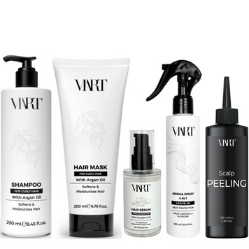 Набір для кучерявого волосся VIART For Curly Hair: Шампунь 250мл Маска 200мл Сироватка For Damaged 60мл Спрей 4в1 Aroma Spray 200мл та Пілінг 100мл 60243698 фото