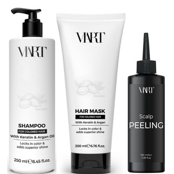 Набір для догляду за фарбованим волоссям VIART: Шампунь For Colored Hair 250мл Маска For Colored Hair 200мл та Пілінг для шкіри голови Peeling 100мл 639874340 фото