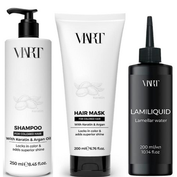 Набір для догляду за фарбованим волоссям VIART: Шампунь For Colored Hair 250мл Маска For Colored Hair 200мл та Ламелярна вода Lamiliquid 200мл 49874240 фото