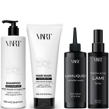 Набір для фарбованого волосся VIART For Colored Hair: Шампунь 250мл Маска 200мл Ламелярна вода Lamiliquid 200мл та Термоспрей Lami 200 мл 99874240 фото