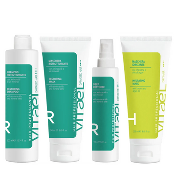 Набір для відновлення волосся Vitael Damaged Hair: Шампунь Restoring 300мл Маска Restoring 250мл Спрей Deep Restorer 150мл та Маска Hydrating 250мл 5788741047 фото